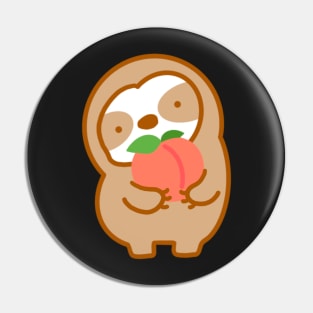 Cute Peach Sloth Pin