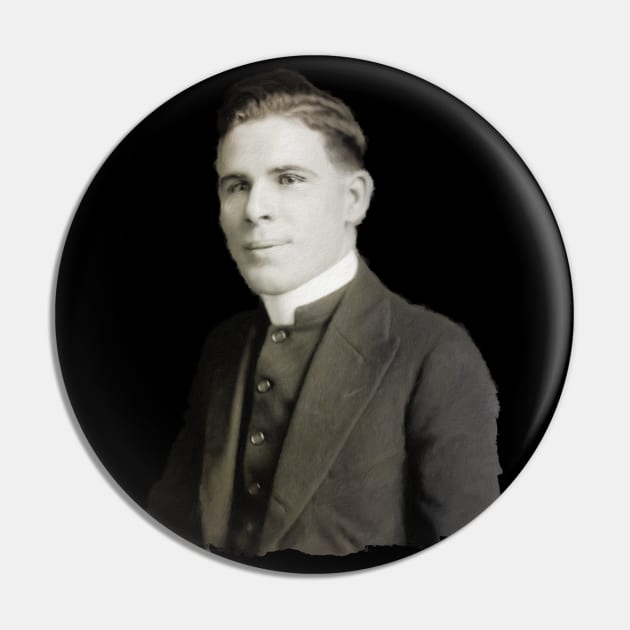 Young Fulton Sheen Portrait Pin by Beltschazar