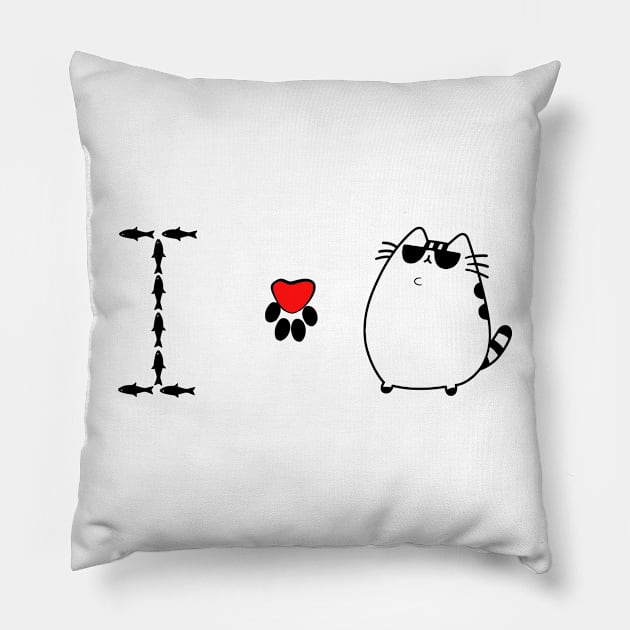 I Love My Cats Cute Funny Pet Owner Pillow by WilliamHoraceBatezell