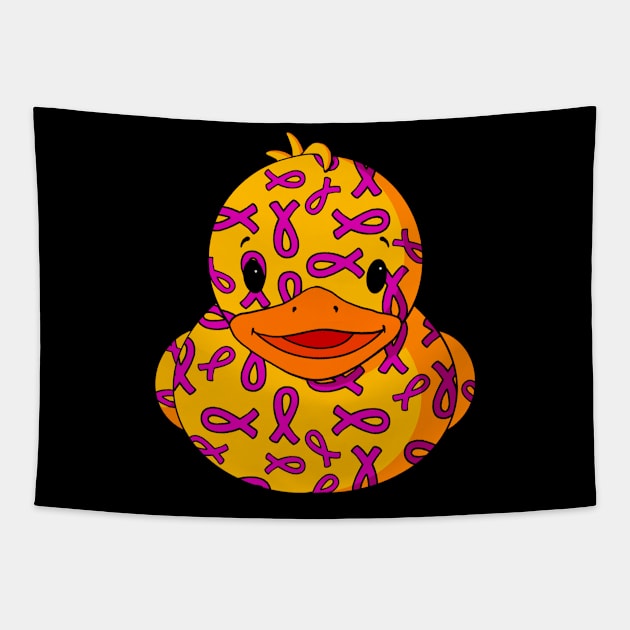 Ribbons Pattern Rubber Duck Tapestry by Alisha Ober Designs