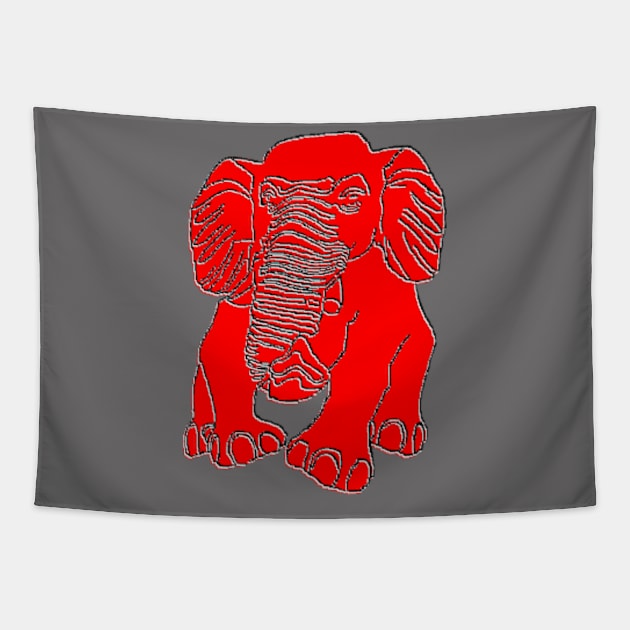 Elephant silhouette Siluet 3D 大象 elefant pixelart Tapestry by 4rpixs