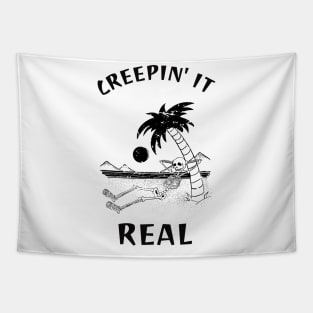 creepin it real funny beach Tapestry