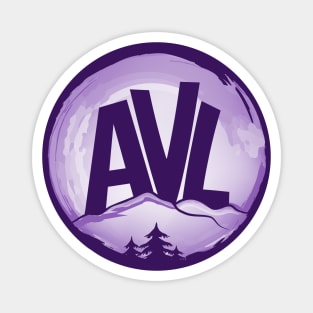 AVL - Asheville, NC - Watercolor Purple 19 Magnet