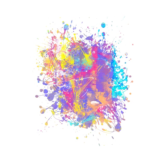 Abstract Vibrant Multicolor Brush Strokes and Splatters 2 by Cato99