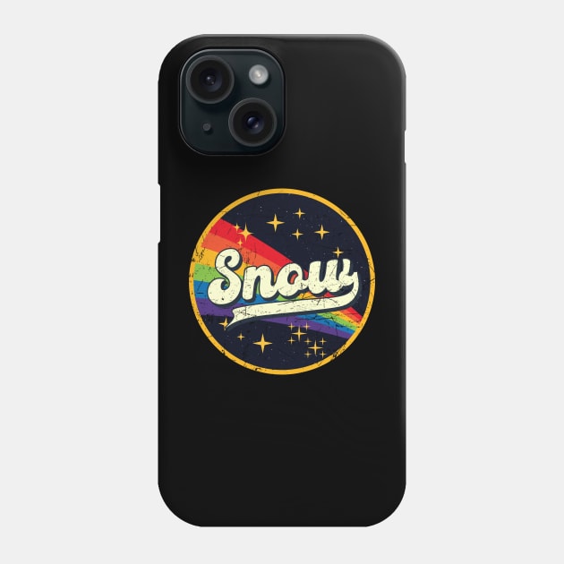 Snow // Rainbow In Space Vintage Grunge-Style Phone Case by LMW Art
