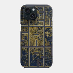 Bengaluru, India City Map Typography - Gold Art Deco Phone Case