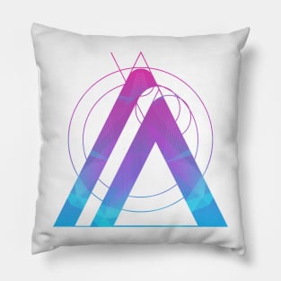 Geometric pink blue abstract Pillow