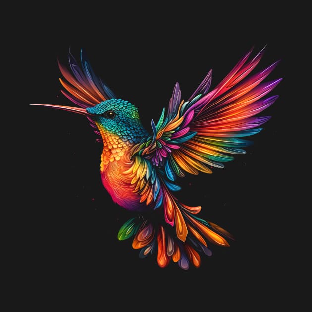 Neon Hummingbird #4 by Everythingiscute