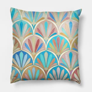 Vintage Twenties Art Deco Pastel Pattern Pillow