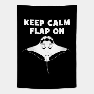 Manta Ray Keep Calm Flap on Tapestry