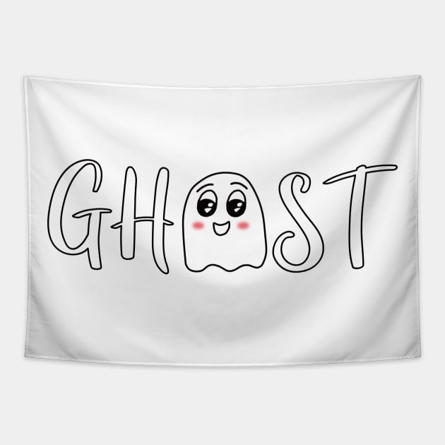 Ghost Lettering Word Cute Tapestry by Hariolf´s Mega Store