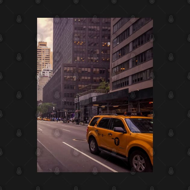 Midtown Street City Yellow Cab Manhattan NYC by eleonoraingrid