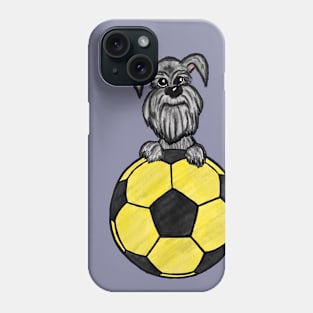 Schnauzer with a Soccer Ball Phone Case