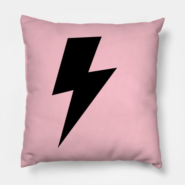 Black Lightning on Pink Pillow by OneThreeSix