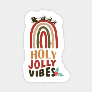 Christmas Rainbow Holy Jolly Vibes Magnet