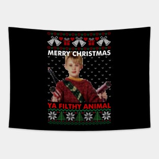 Merry Christmas Ya Filthy Animal Tapestry