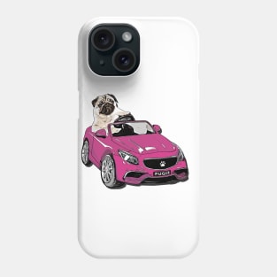 Pug Racer - Pug Driving Car Phone Case