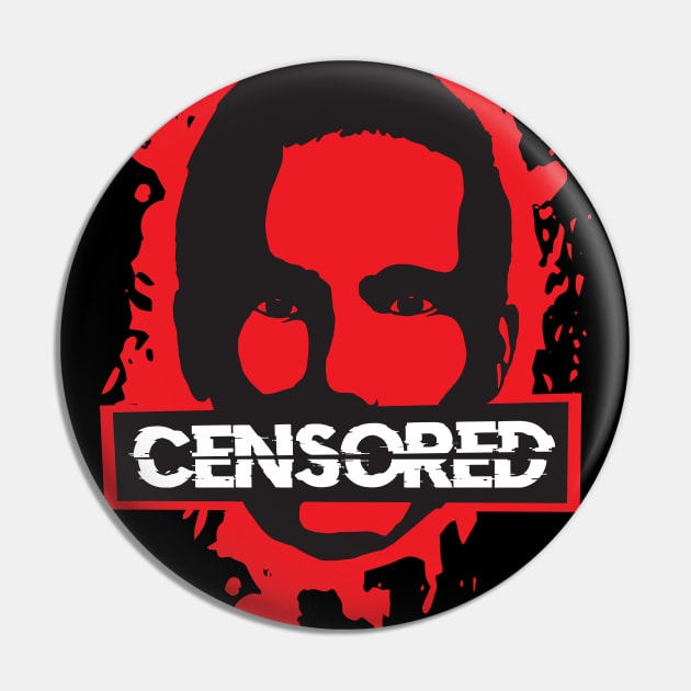 Free Speech Censored Man Pin by Doodl