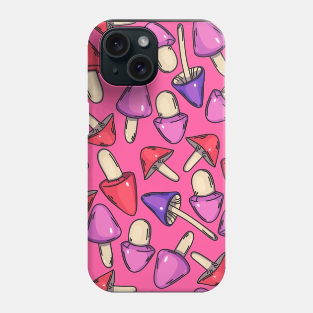 Lovely mushrooms. Pink background. Phone Case by 2dsandy