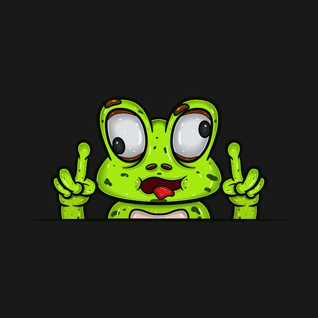 Frog Cartoon With Crazy Face Expression by tedykurniawan12