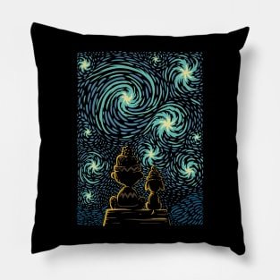 Starry Winter Night - A Tribute to Friendship and Togetherness, Van Gogh Style Pillow