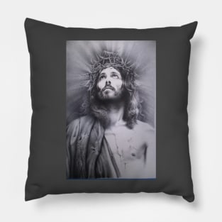 Jesus pen and ink Pillow