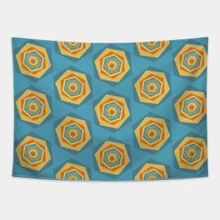 Hexagons Vintage Geometric Pattern Tapestry