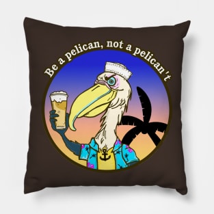 The Thirsty Pelican Pillow