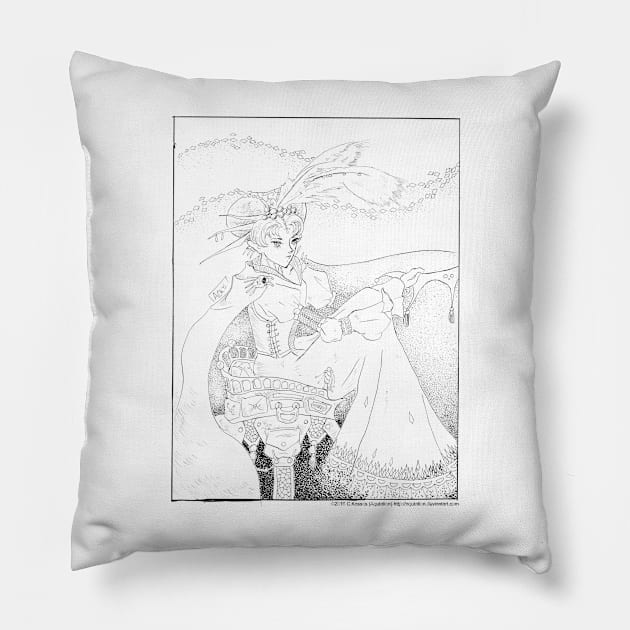 The Queen Rides Out Pillow by Aqutalion