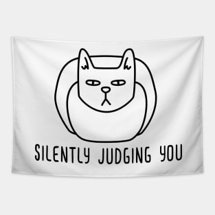 Cat Loaf, Silently Judging you, Cute and funny T-shirt Tapestry