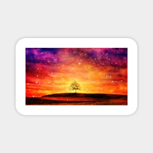 Lonely tree and big sky Magnet