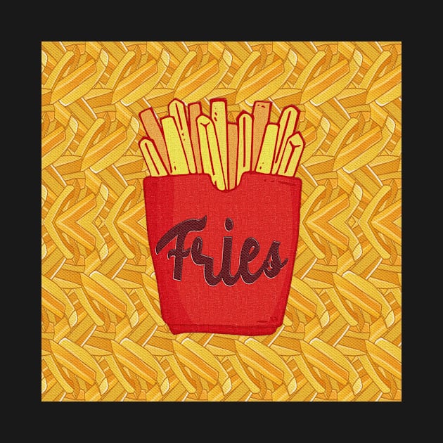 Funny fries in yellow and red for fries fan by KK-Royal