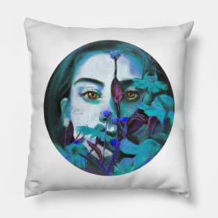 Amber and blue Pillow