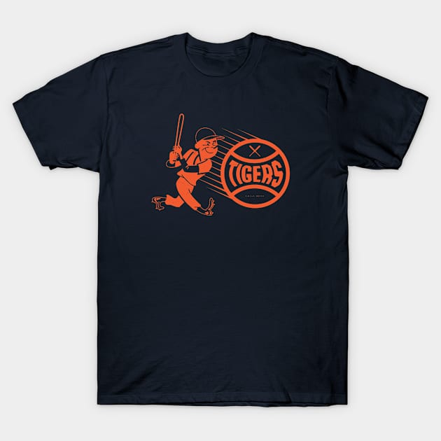 deadmansupplyco Vintage Baseball - Detroit Tigers (Orange Tigers Wordmark) T-Shirt