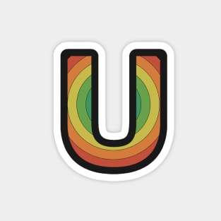 Retro Rainbow 'U' Sticker Magnet