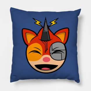 Laughing Cyborg Squirrel Oskar Pillow