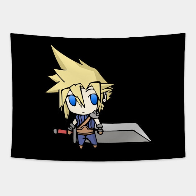 Cloud Strife Chibi Tapestry by gallo178