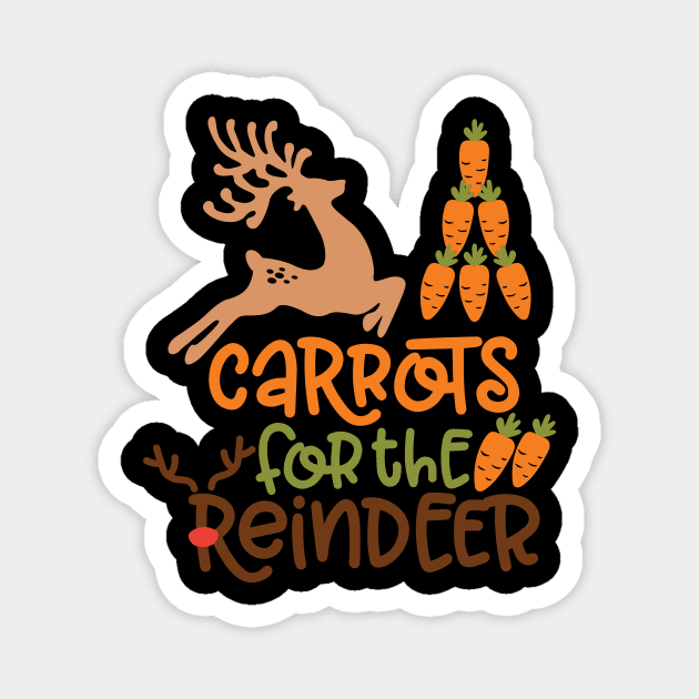 Carrots for the reindeer Funny Christmas Gifts For Men Women and Kids Magnet by BadDesignCo