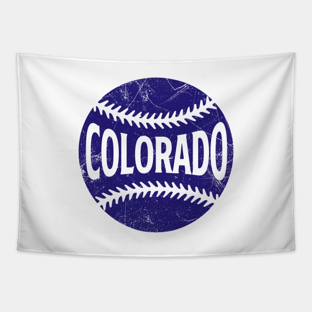 Colorado Retro Baseball - White Tapestry by KFig21