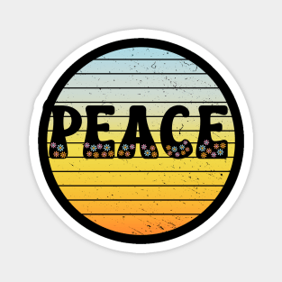 Peace on Sunset with Daisies Magnet