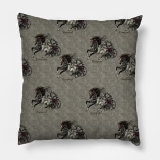 Awesome steampunk horse with wings Pillow