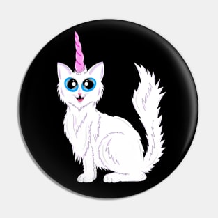 White Kitty-corn Pin