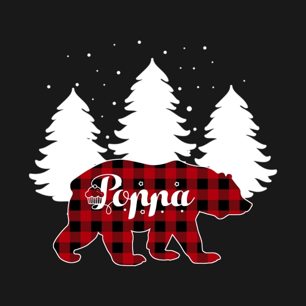 Buffalo Red Plaid Poppa Bear Matching Family Christmas by Kagina