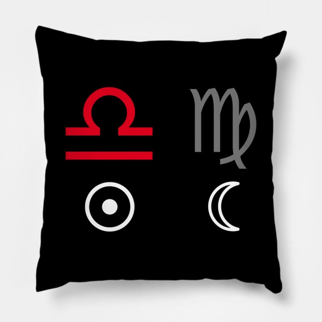 Libra Sun Virgo Moon Zodiac Sign Pillow by Horosclothes