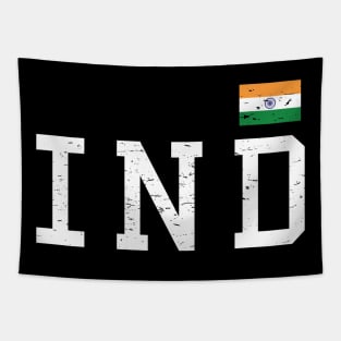 IND India Flag in Tricolor Desi Indian Patriotic Design Tapestry
