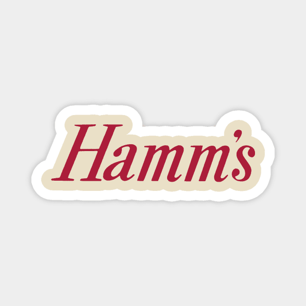 Hamm's Beer Logo - slanted serif in red Magnet by Eugene and Jonnie Tee's