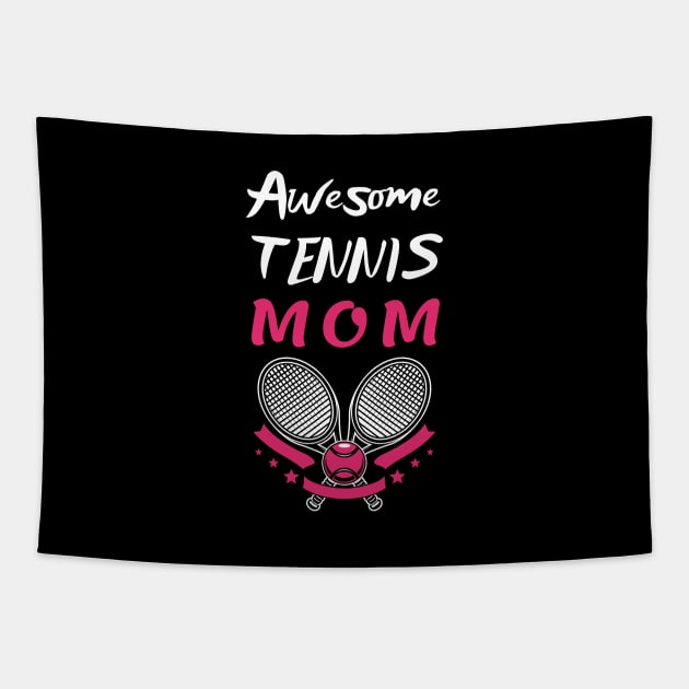 US Open Tennis Mom Racket and Ball Tapestry by TopTennisMerch