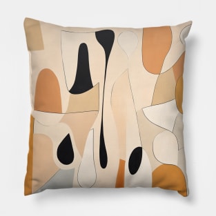 Mid Century Earthy Abstract Pillow