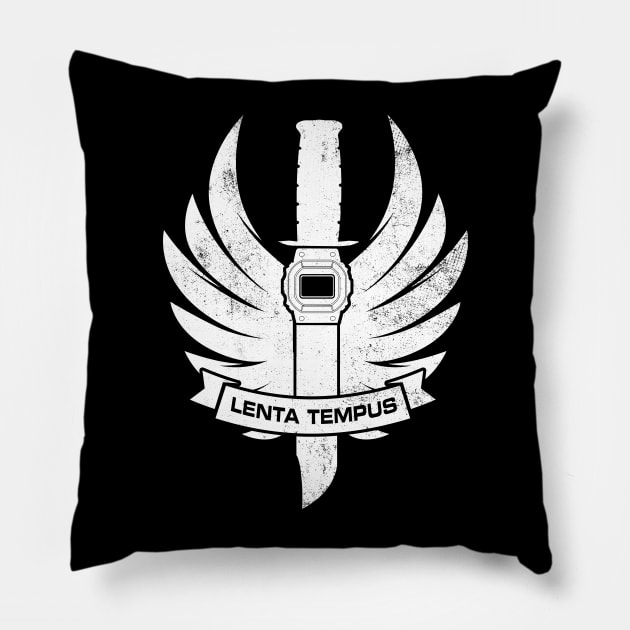 military watch - white distressed Pillow by spicytees
