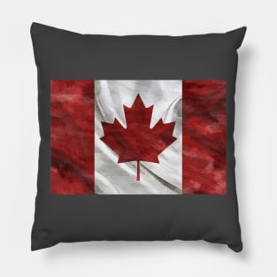 Painted Canadian Flag Pillow